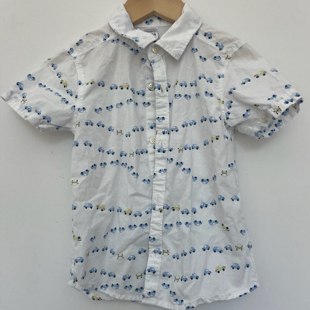 Carter's White and Blue Button Down Shirt